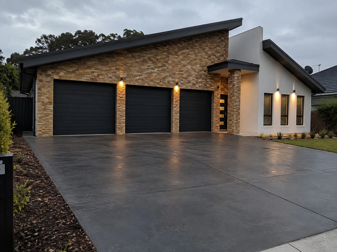 Coloured concrete driveway in Palmerston North