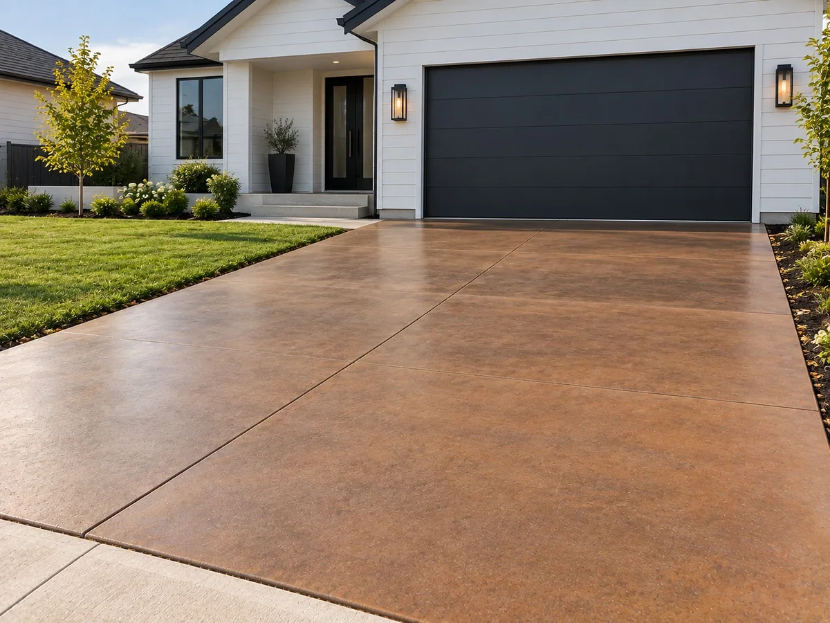Coloured concrete driveway in Palmerston North