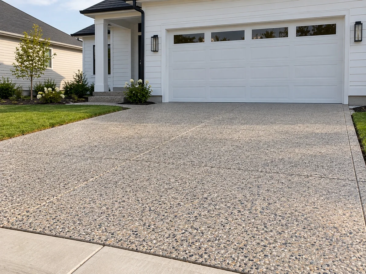 Exposed aggregate concrete driveway in Palmerston North