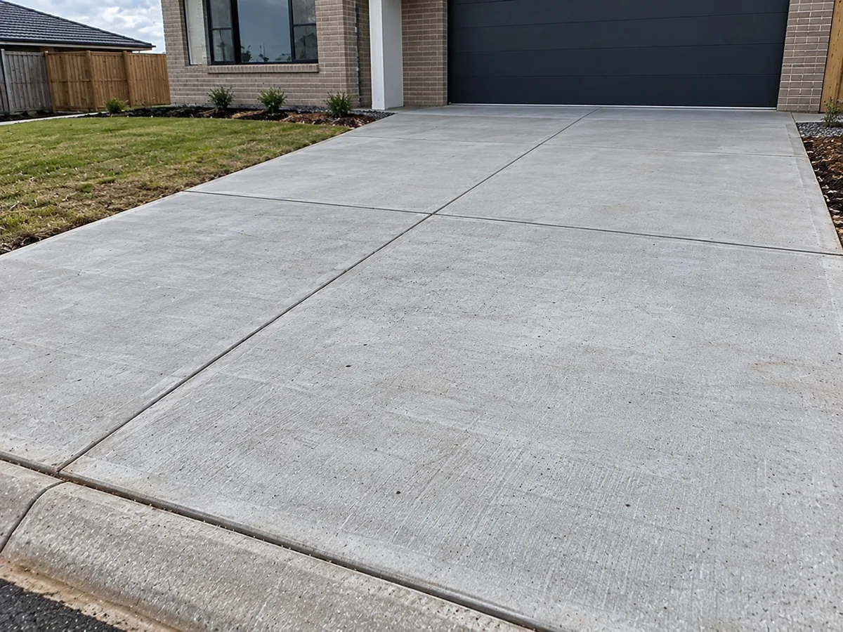 Plain broom finish concrete driveway in Palmerston North