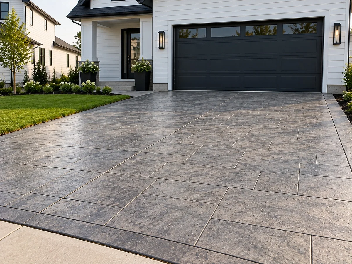 Stamped concrete driveway in Palmerston North