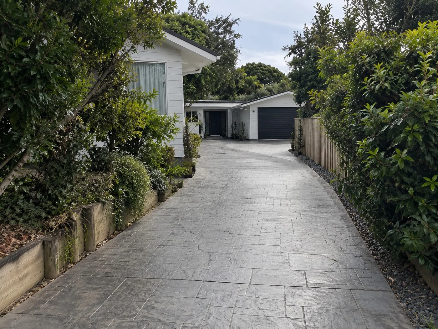 Stamped concrete driveway in Palmerston North