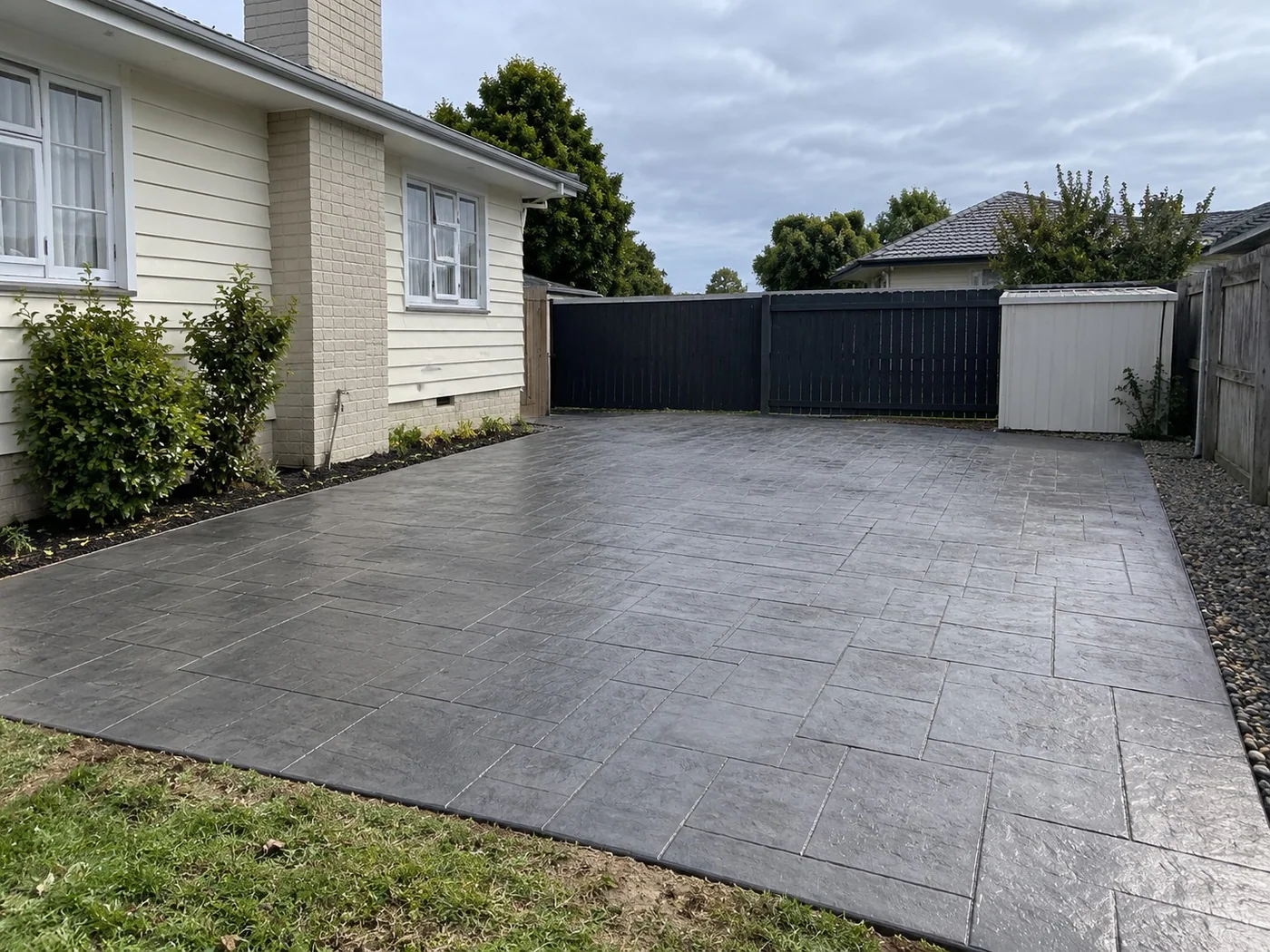 Stencil concrete driveway in Palmerston North