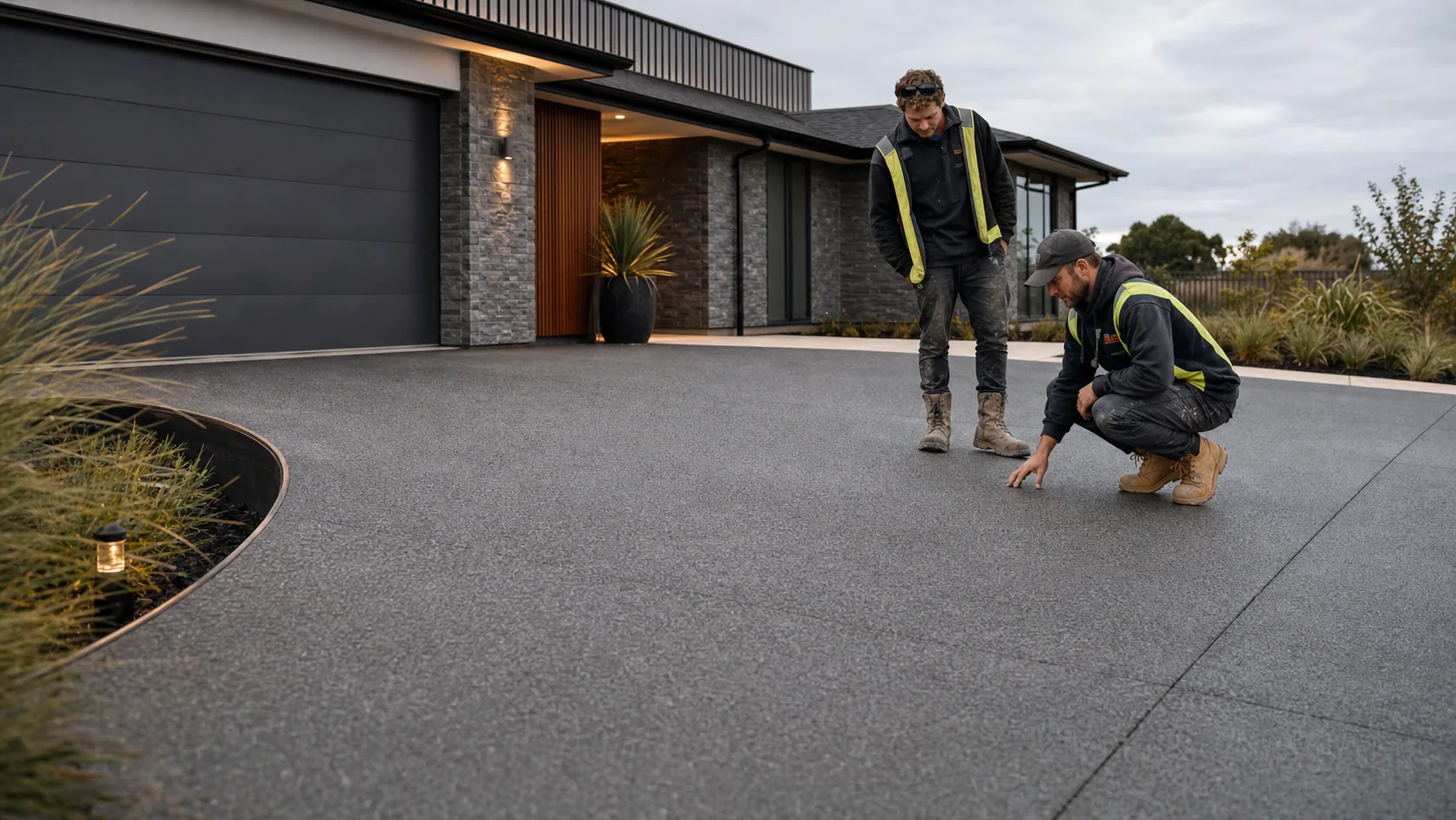 Aggregate concrete driveway finish